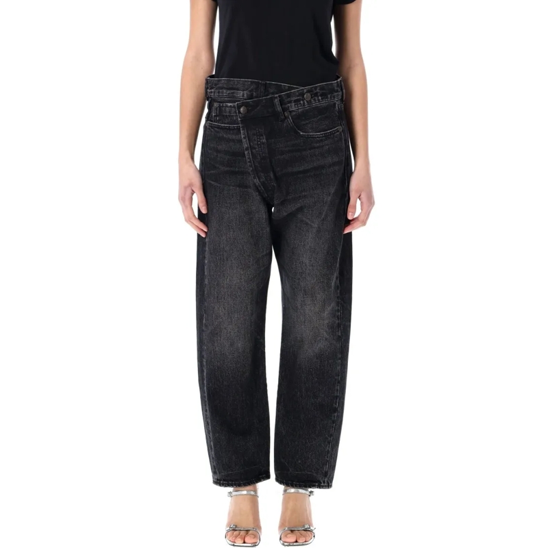 R13 Jeans Kessair Black Crossover Jeans With Design Black