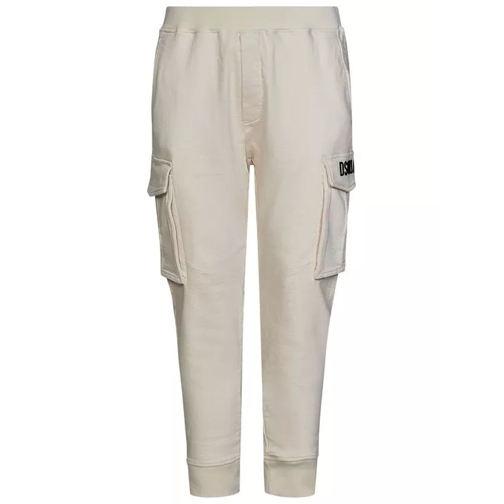 Dsquared2 White Cotton Blend Trouser White Pantaloni