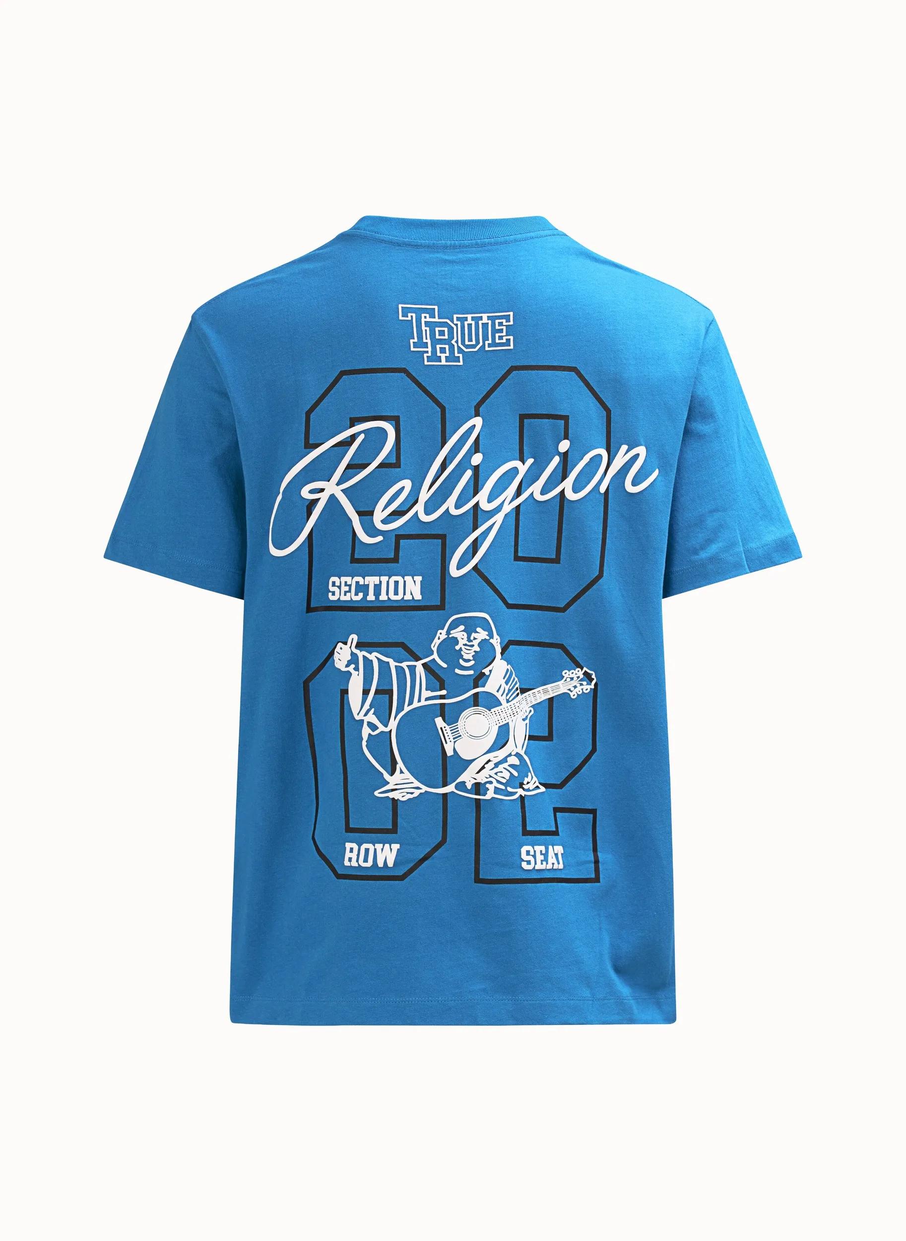 True Religion - T-Shirt UNIVERSITY - Größe XL - blau