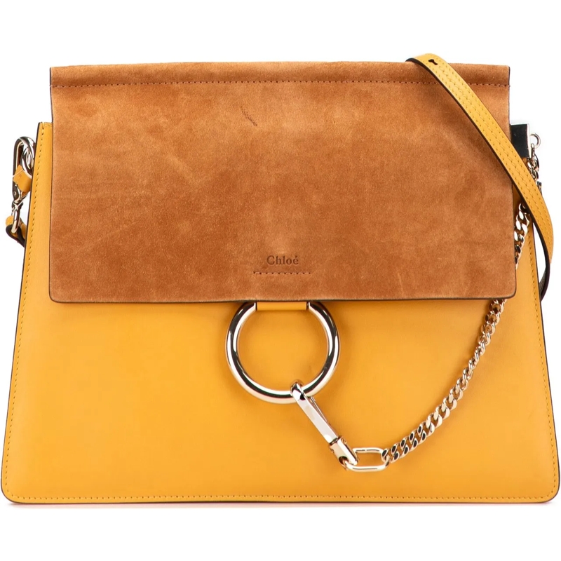Chloé Sac à bandoulière Medium Leather Faye Shoulder Bag gelb