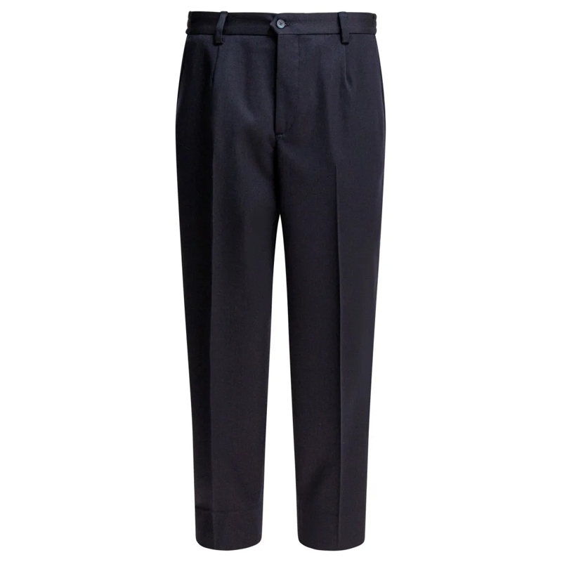 Briglia Pantalon de costume Tailored Black Trousers In 100% Virgin Wool Black