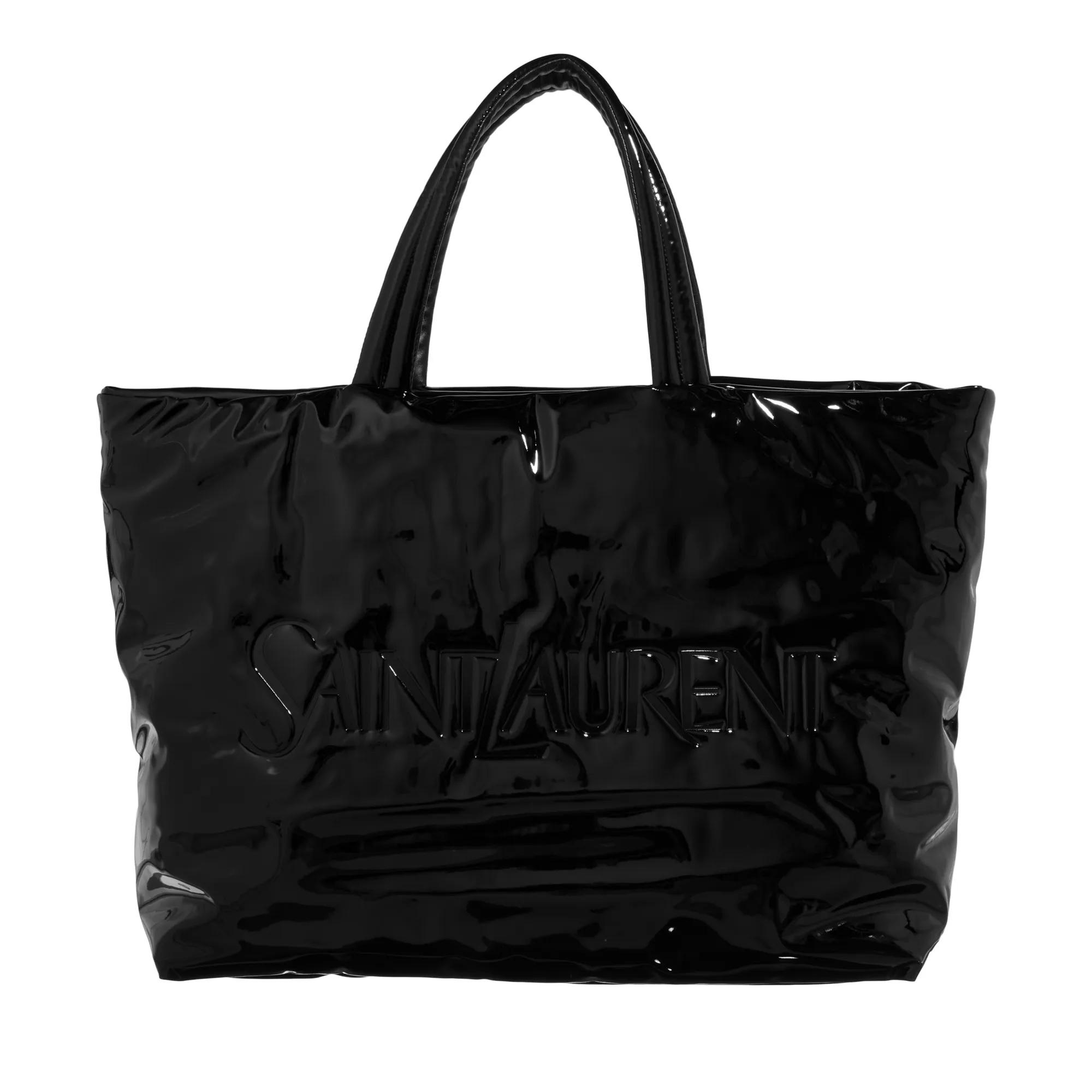 Saint Laurent Tote - Maxi Tote In Patent Canvas - Gr. unisize - in Schwarz - für Damen