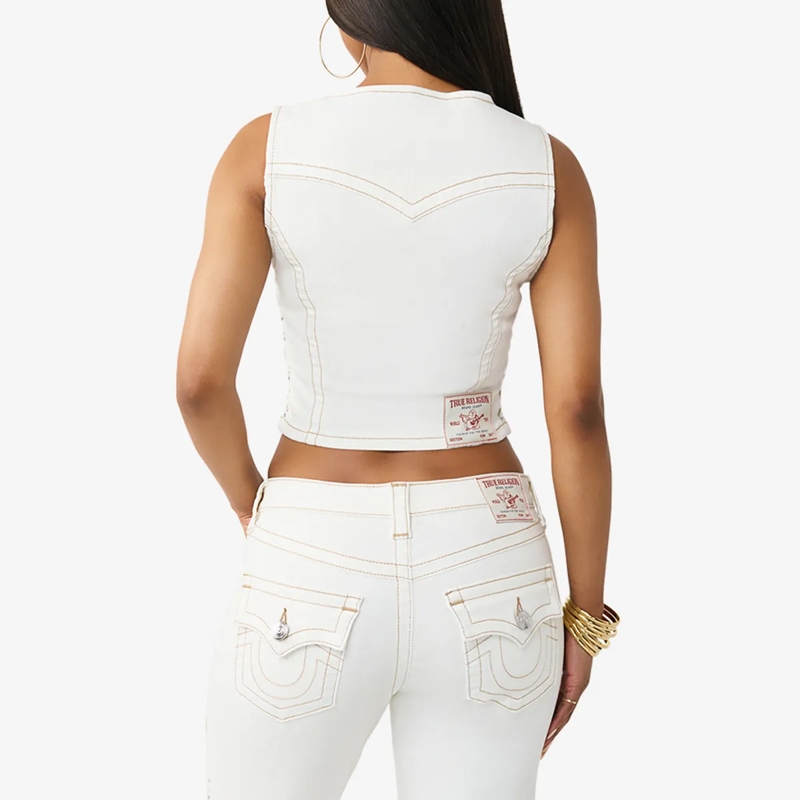 True Religion Top Denim-Top offwhite(Image 4)