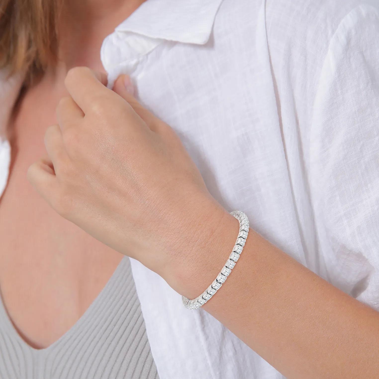 Thumbnail - Elli Armbänder - Armband Tennisarmband Trend Zirkonia Kristalle 925 - Gr. 20 CM - in Silber - für Damen