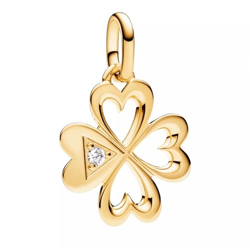 Pandora ME Heart Four-leaf Clover Medallion Charm Clear Pendant
