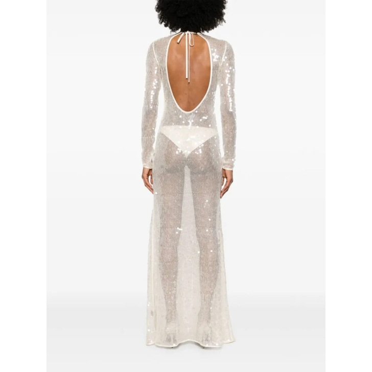 オールインワン・サロペット David Koma Light Beige Sequin Dress With Open Back David Koma Beige Dresses | 2025 Contemporary Ready to Wear