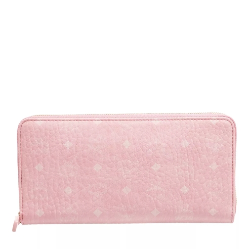 MCM Aren Zipped Wallet Large Blossom Pink Visetos Portefeuille à fermeture Éclair
