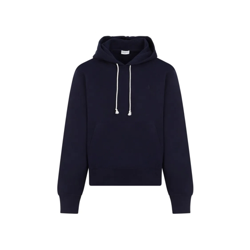 Saint Laurent Hoodie Marine Cotton Hoodie Blue