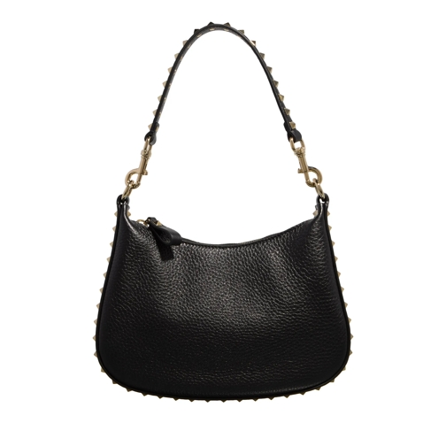 Valentino Garavani Small Hobo Rockstud Black Hobo Bag