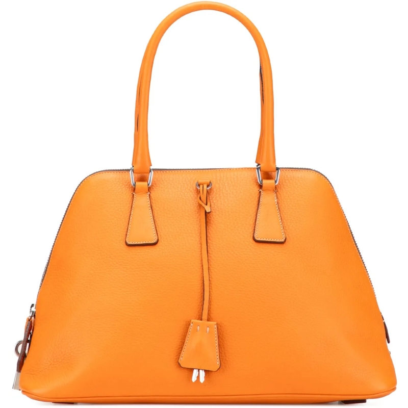 Prada Fourre-tout Cinghiale Leather Dome Handbag orange