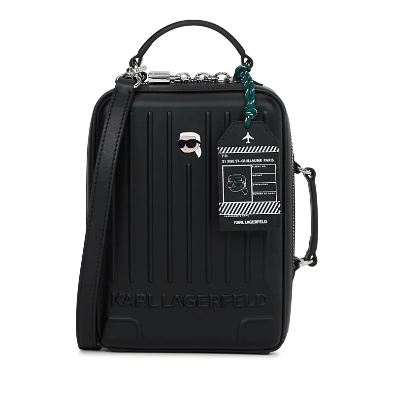 Karl Lagerfeld Crossbody Bag Ikon Umhängetasche in Kofferform schwarz