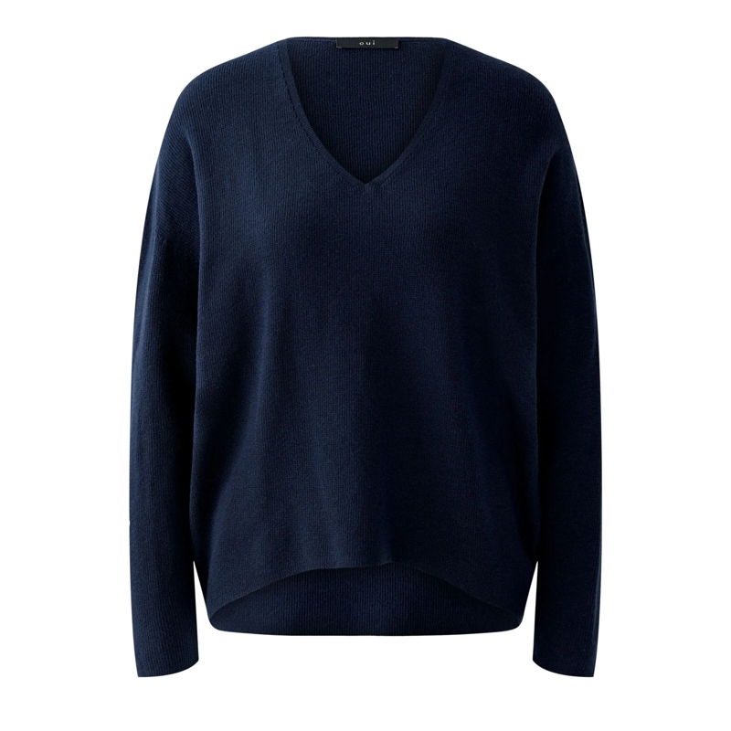 Oui Pullover Pullover FREYJA dunkel-blau