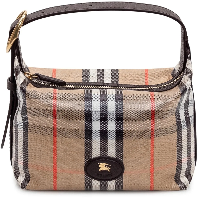 Burberry Tote Borsa Highlands in Tessuto e Pelle beige