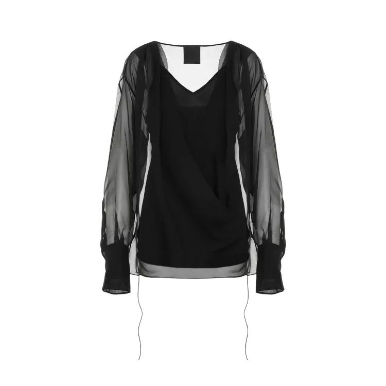 Givenchy - Draped Shirt - Größe 34 - black