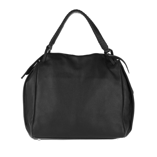 Abro Adria Leather Shoulder Bag Black/Nickel Sac hobo