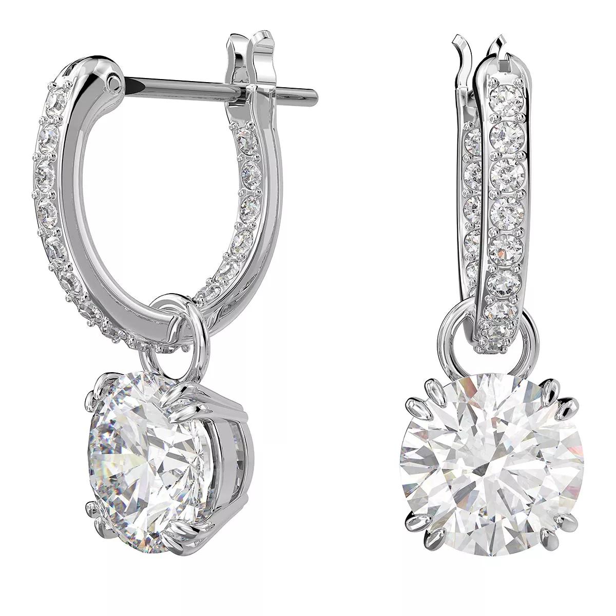 Swarovski Ohrringe - Constella drop Round cut Rhodium plated - Gr. unisize - in Silber - für Damen