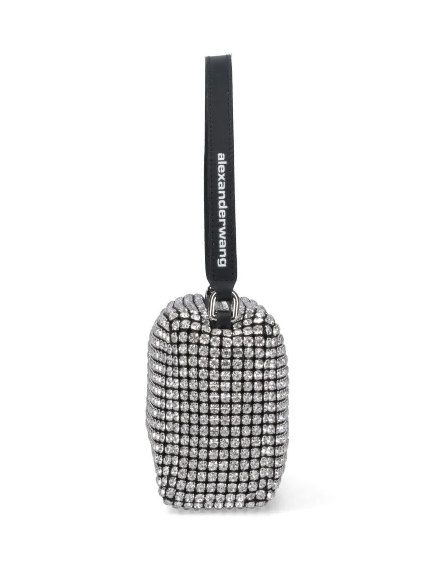 Thumbnail - Alexander Wang Clutches - "Heiress" Medium Pouch – Silver Crystal Mesh - Gr. unisize - in Schwarz - für Damen