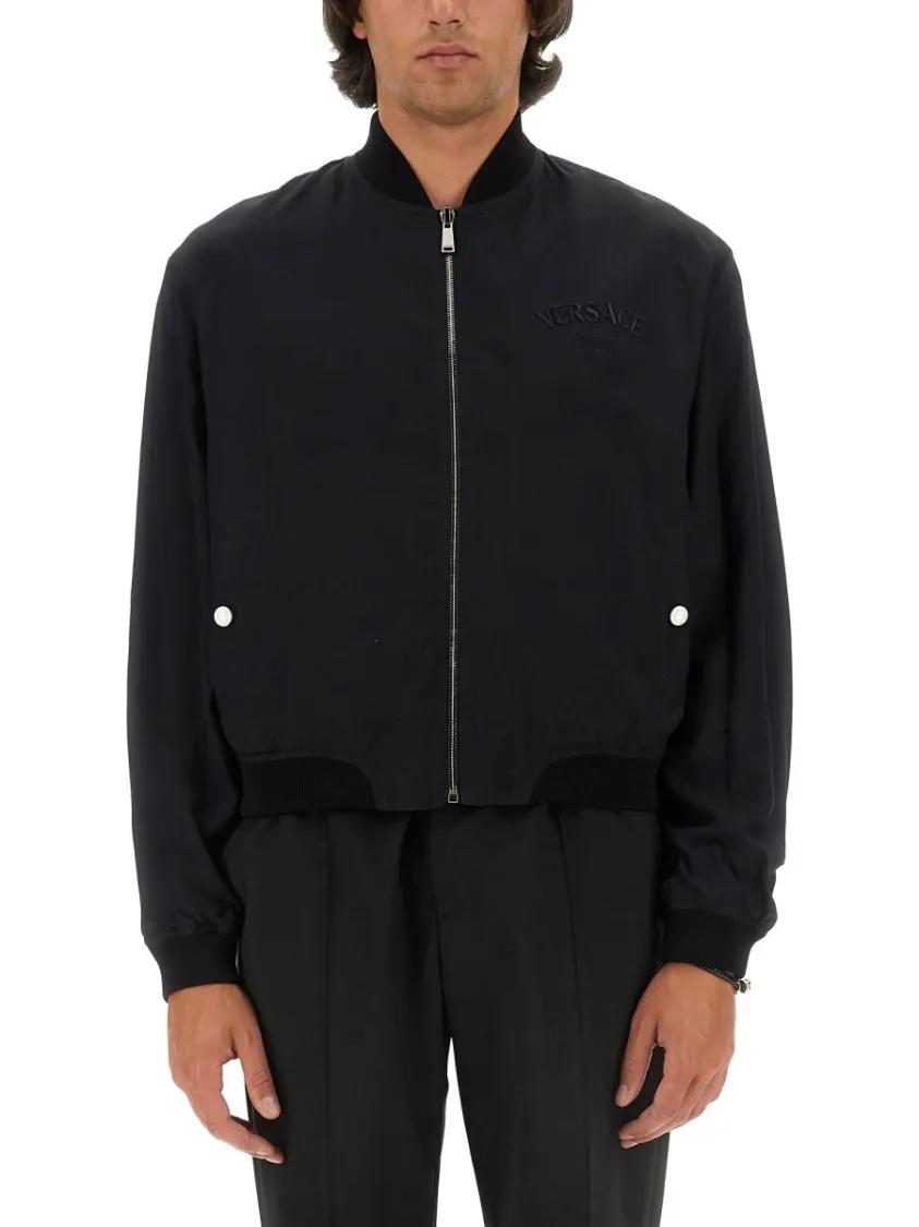 Thumbnail - Versace - Reversible Baroque Sea Jacket - Größe 48 - schwarz