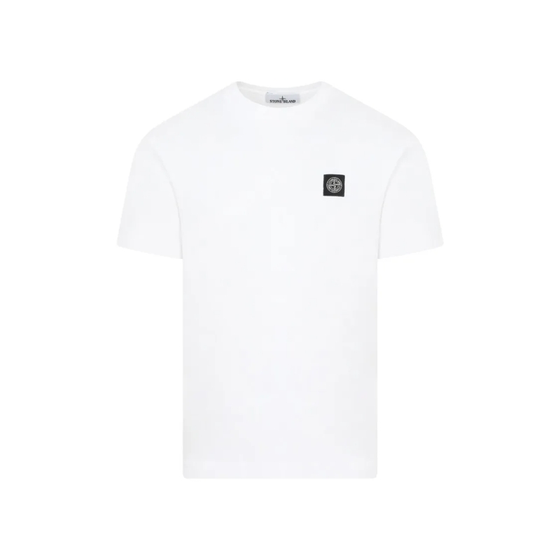 Stone Island T-shirt Classic White Cotton T-Shirt With Logo Detailing White