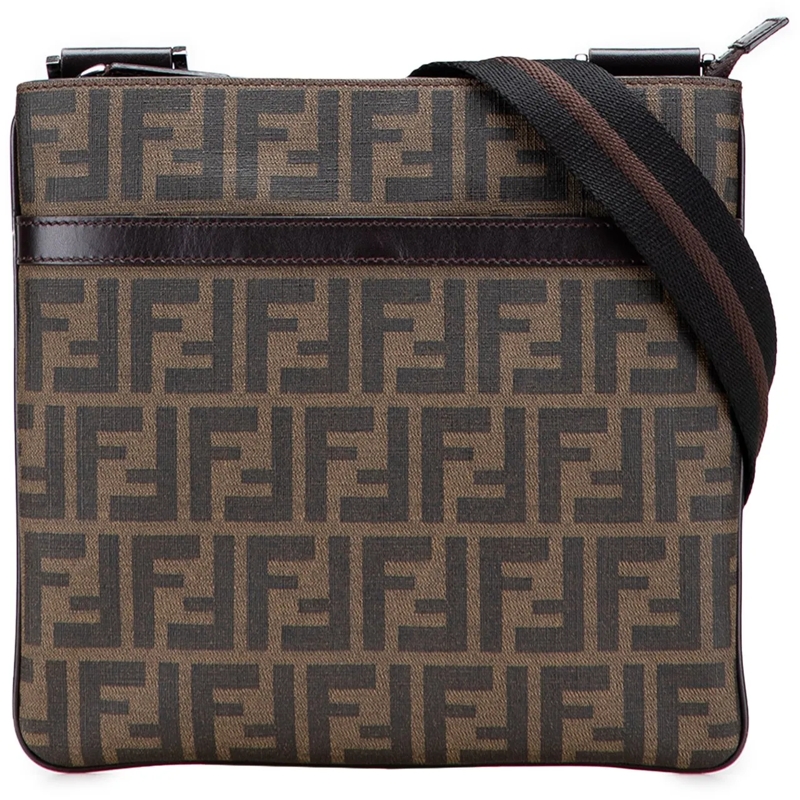 Fendi Schultertasche Zucca Coated Canvas Crossbody braun