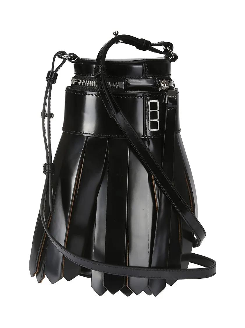 JW Anderson Tassel-vormige Leren Schoudertas met Rits Black Dames
