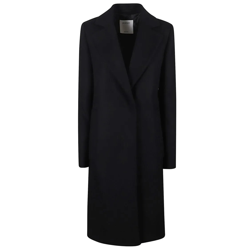 Sportmax Manteau de transition Double-Breasted Virgin Wool Sportmax Coat With Tai Black