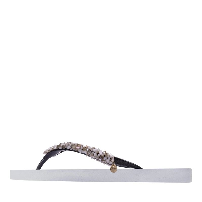UZURII Flip Flops Zehentrenner Classic Aby Silver weiss