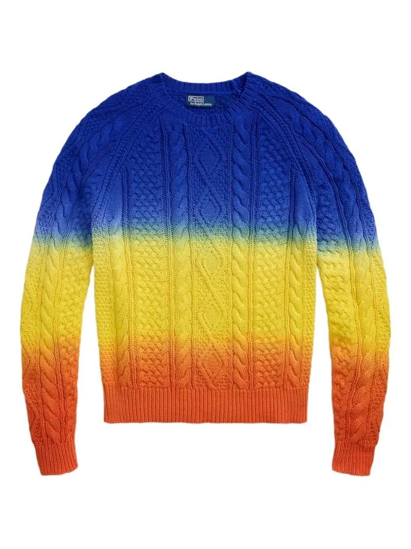 Thumbnail - Polo Ralph Lauren - Long-Sleeved Gradient Knit Pullover With Logo - Größe S - bunt