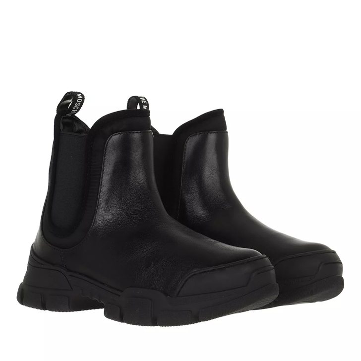 Love Moschino Sneakerd Trek45 Vit+Nylon Nero | Chelsea Boot