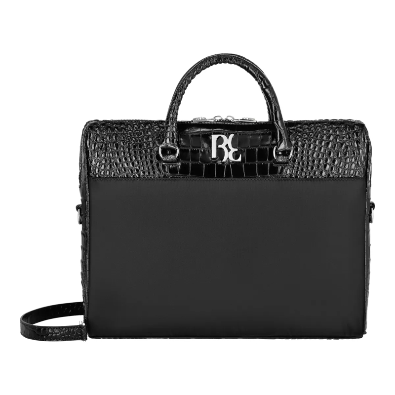 BILLIONAIRE Laptoptasche Laptop-Tasche Crocco Geprägt schwarz