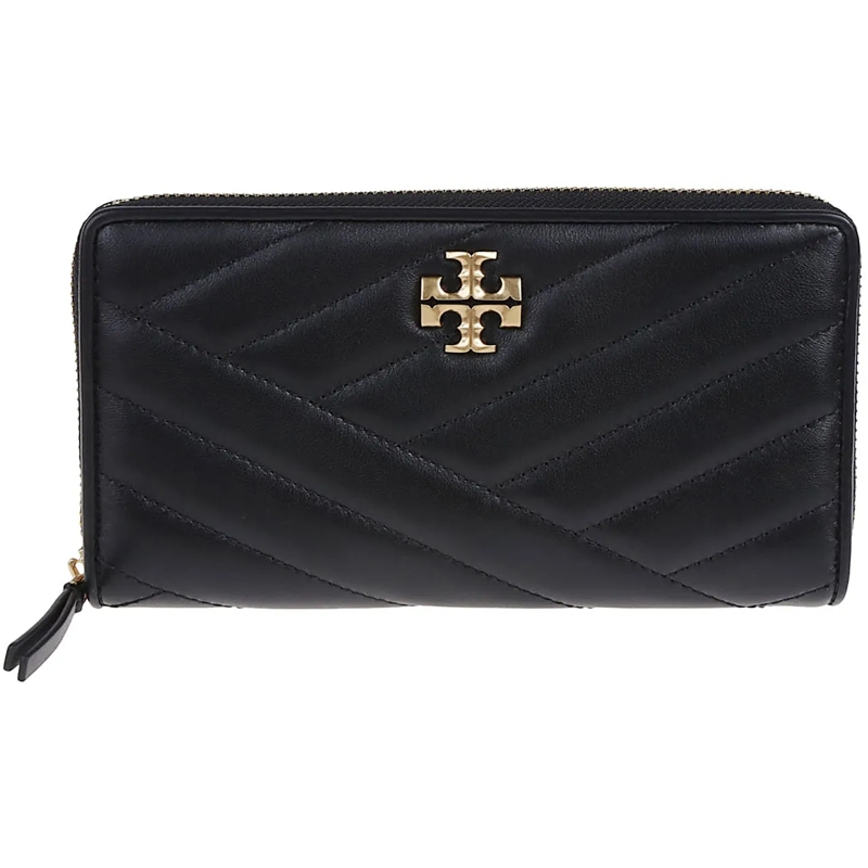 Tory Burch Geldbörse Kira Chevron Zip Continental Wallet Black schwarz