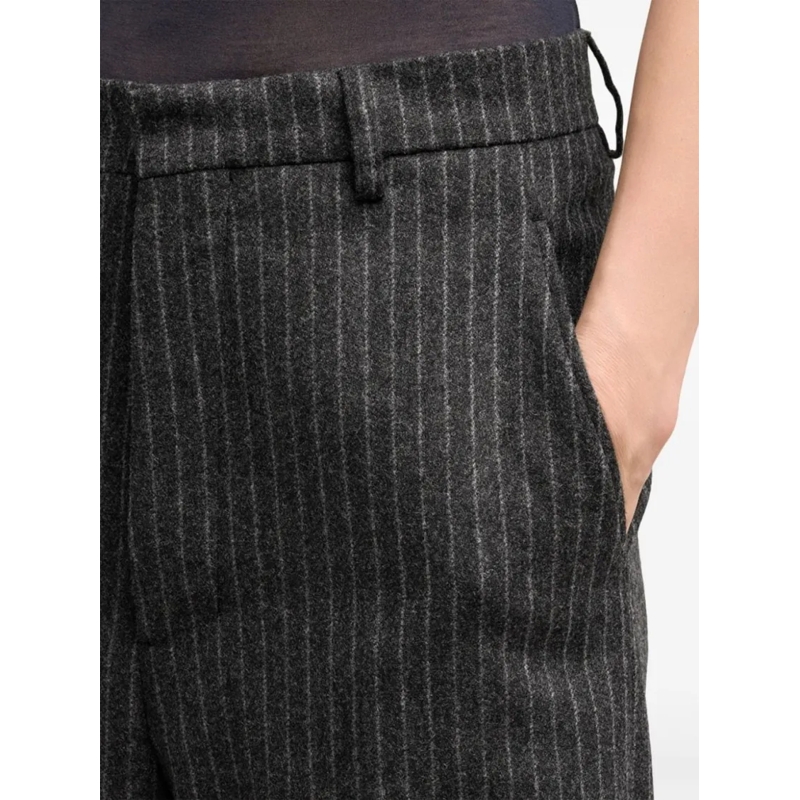 AMI Paris Freizeithose Grey Pinstriped Tailored Trousers Grey(Image 5)