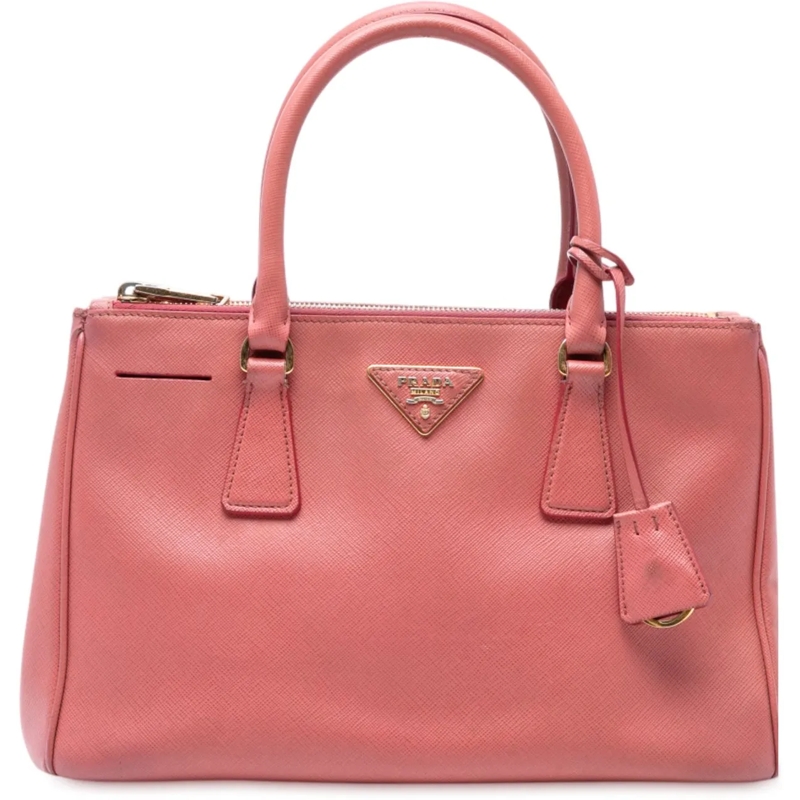 Prada Sac à bandoulière Small Saffiano Lux Galleria Double Zip Satchel rose