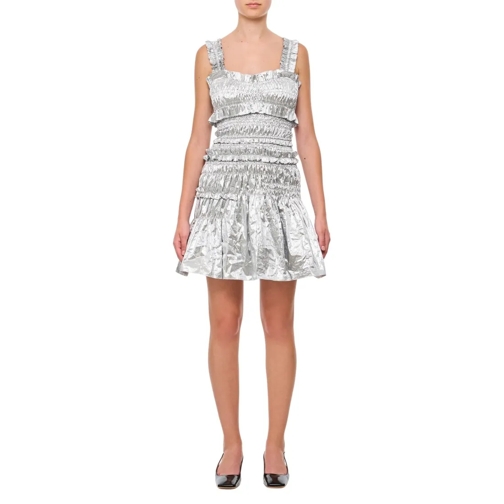 Cecille Bahnsen Oona Dress Cosmos Taffeta Silver Mini robes