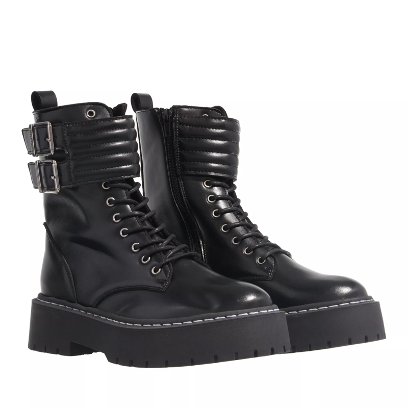 Steve Madden Biker Boots Viade  Black Leather