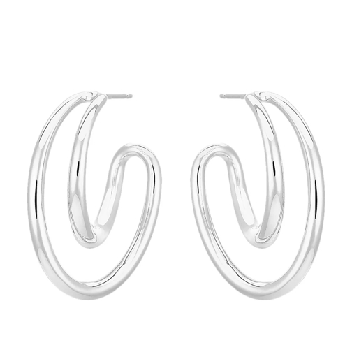 Charlotte Chesnais Initial Hoop Earrings Silver Hoop