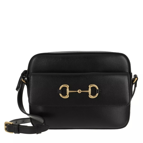 Gucci Horsebit 1955 Small Shoulder Bag Leather Black/Gold Kameraväska
