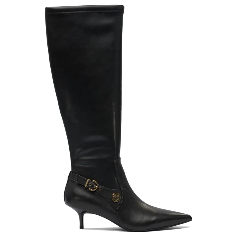 Pinko Stiefel Leather Ankle Boots Black