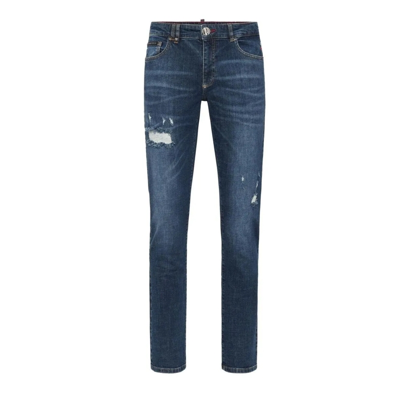 Philipp Plein Jeans mit geradem Bein Supergerader Schnitt dunkel-blau