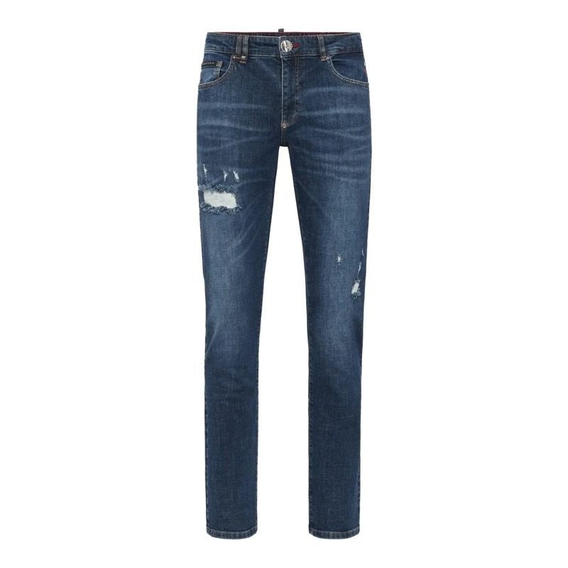 Philipp Plein Jeans mit geradem Bein Supergerader Schnitt dunkel-blau