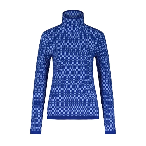 Marni Langarmshirt im 3D-Jacquard aus Schurwoll-Mix Blau 