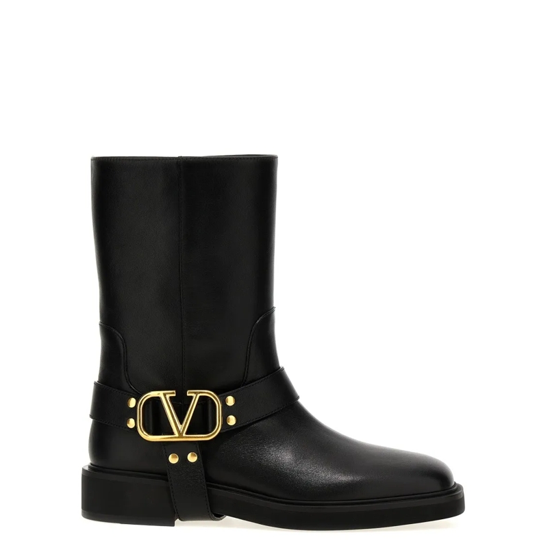 Valentino Garavani Bottes V Logo Signature Biker Nero