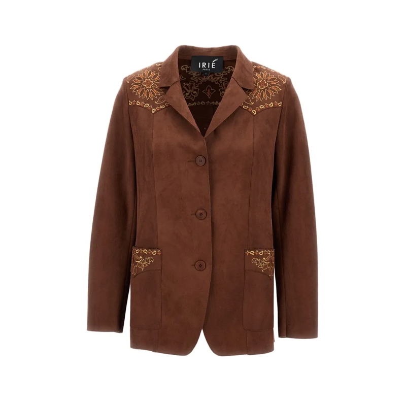 Irie' Overgangsjas Structured Brown Jacket With Timeless Design Brown