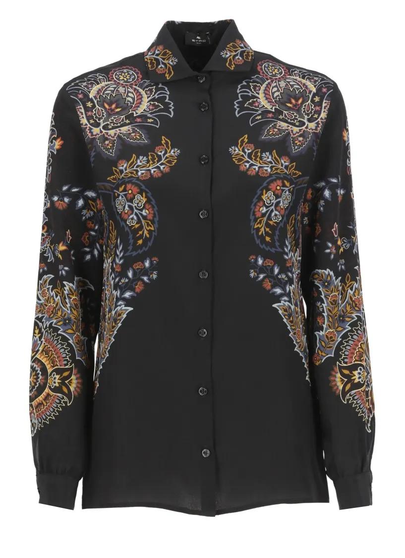 Etro - Black Silk Shirt - Größe 42 - schwarz