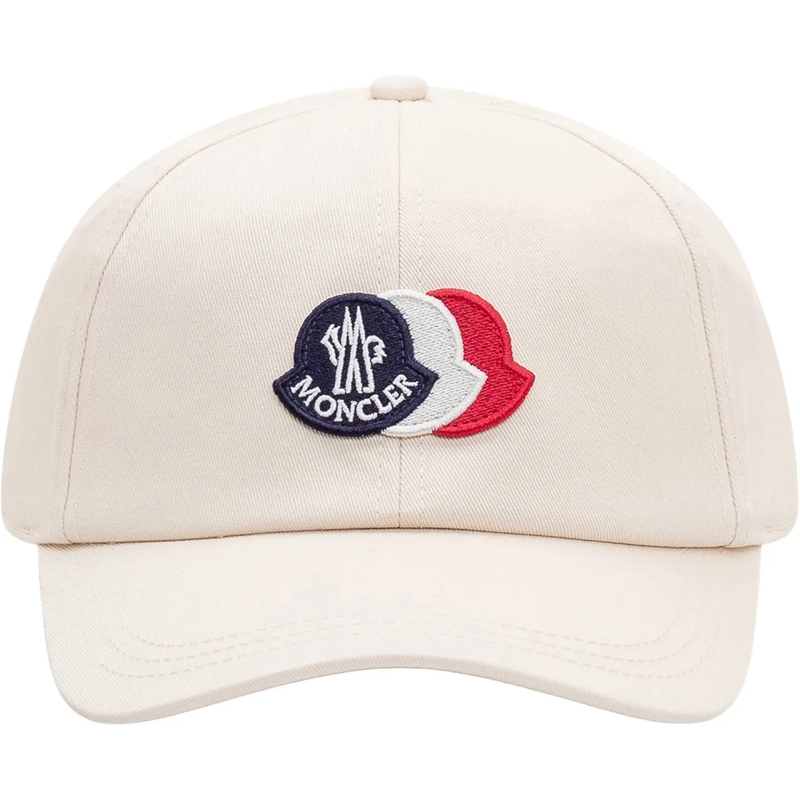 Moncler  Cappello Baseball con Logo Ricamato weiß
