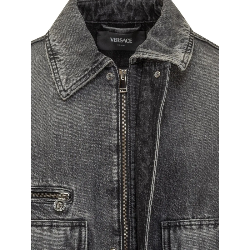 Versace Veste en jean Blusa in Denim dunkelgrau(Image 4)