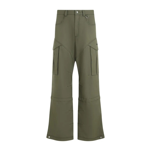 Off-White Army Green Cotton Straight Cargo Pant Green 