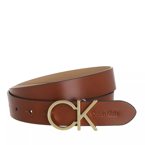 Calvin Klein Re-Lock Logo Belt 30mm Cognac Leather Belt
