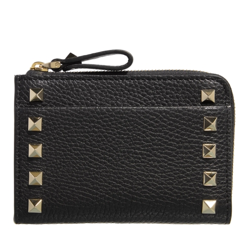 Valentino Garavani Card Case Rockstud Nero Kartenhalter