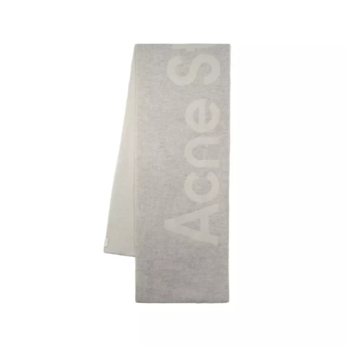 Acne Studios Toronty Logo Contrast R Mini Scarf - Wool - Grey Grey 